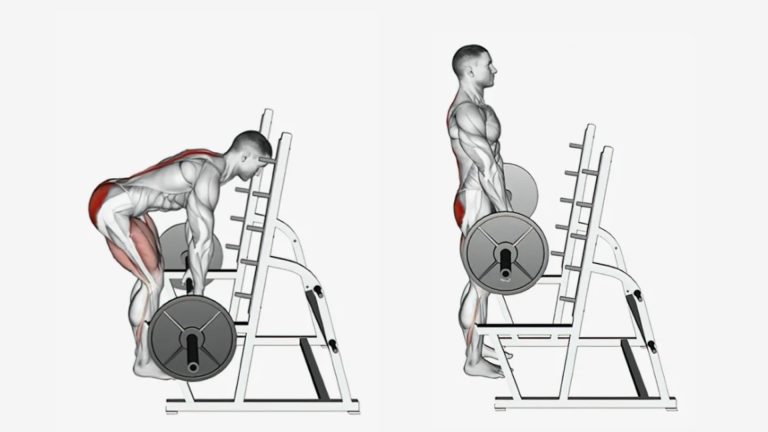 Image of how to perform a barbell rack pull workout