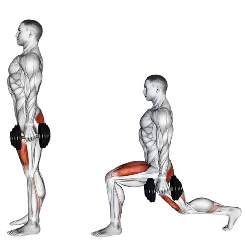 Image of the reverse lunge hiit training exercise