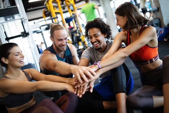 Happy gym members who retain their memberships year after year