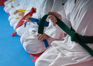 Image of students with different karate belt colors