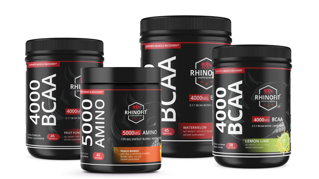 Image of the different BCAA (Branched Chain Amino Acids) formulas