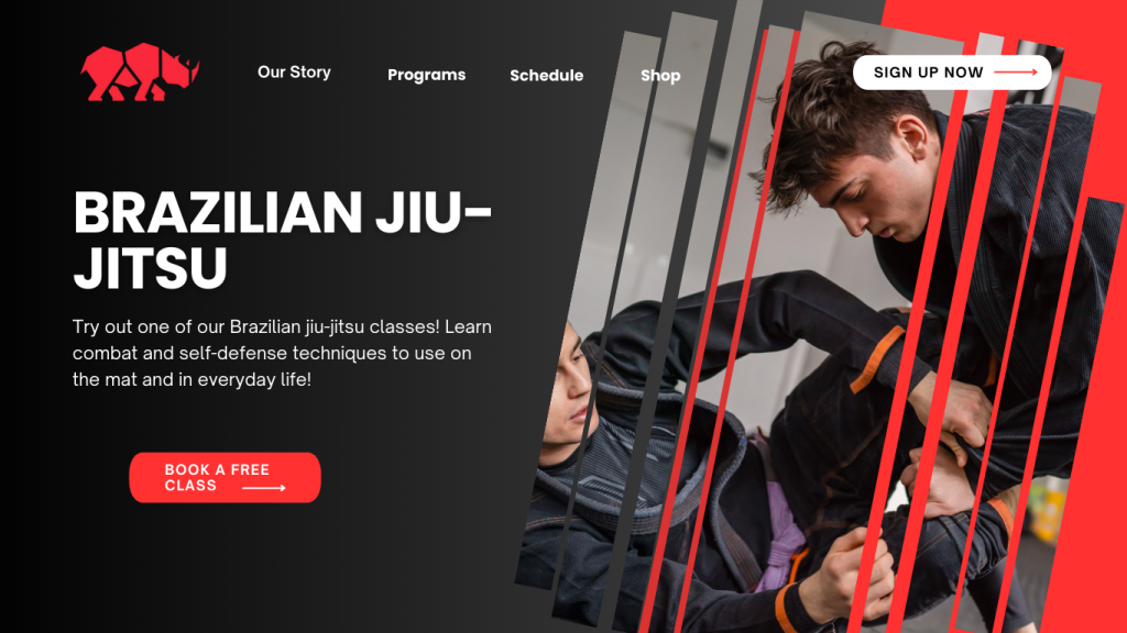 Example of a BJJ gym website design