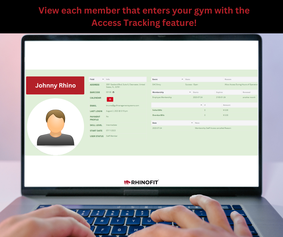 24/7 door access system for tracking your member's attendance.