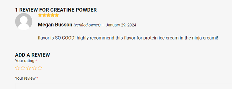 Review our creatine powder