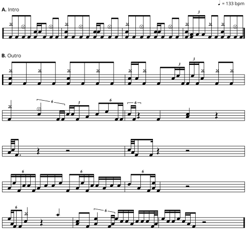 endless nameless drum notation nirvana