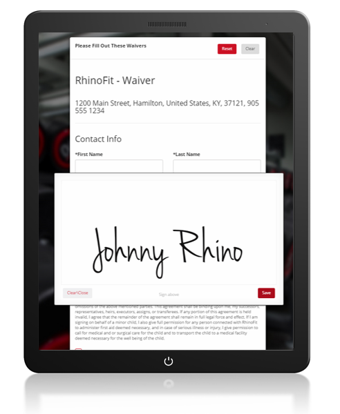 RhinoSign is an easy to use online waiver system
