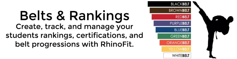 Image of RhinoFit's martial arts belt tracking software feature