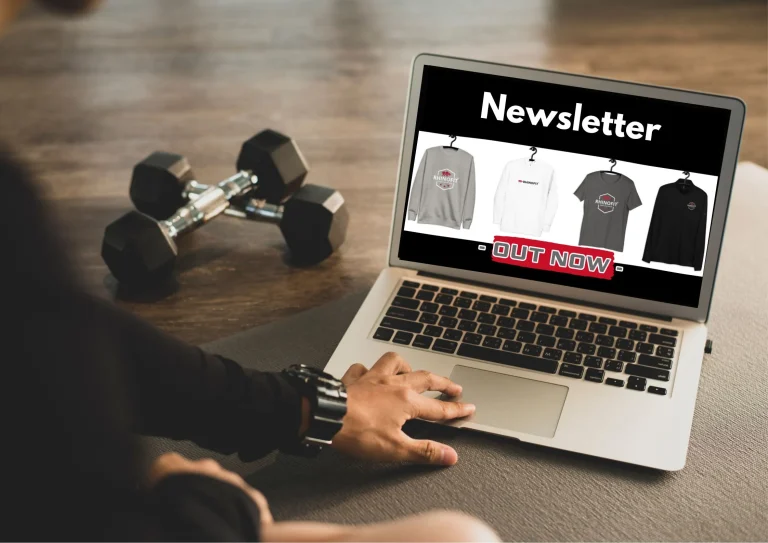 Image of a gym marketing newsletter on a computer