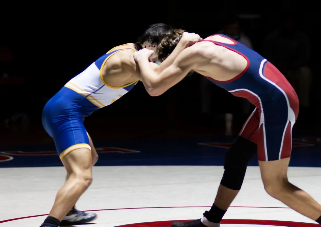 Image of wrestlers going head-to-head in a martial art competition